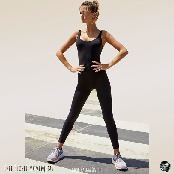 FP MOVEMENT GOOD KARMA ONESIE JUMPSUIT IN WASHED BLACK SIZE XS/S SMALL NWT YOGA - Picture 2 of 11